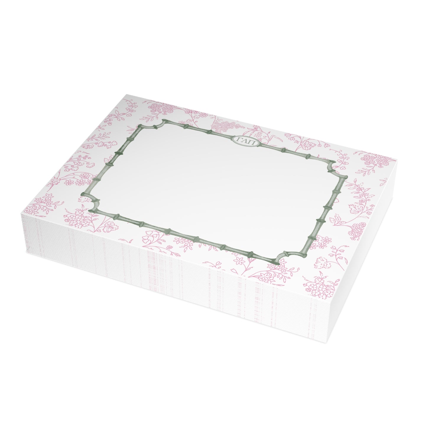 Sorority Letter Note Cards on Preppy Stripes