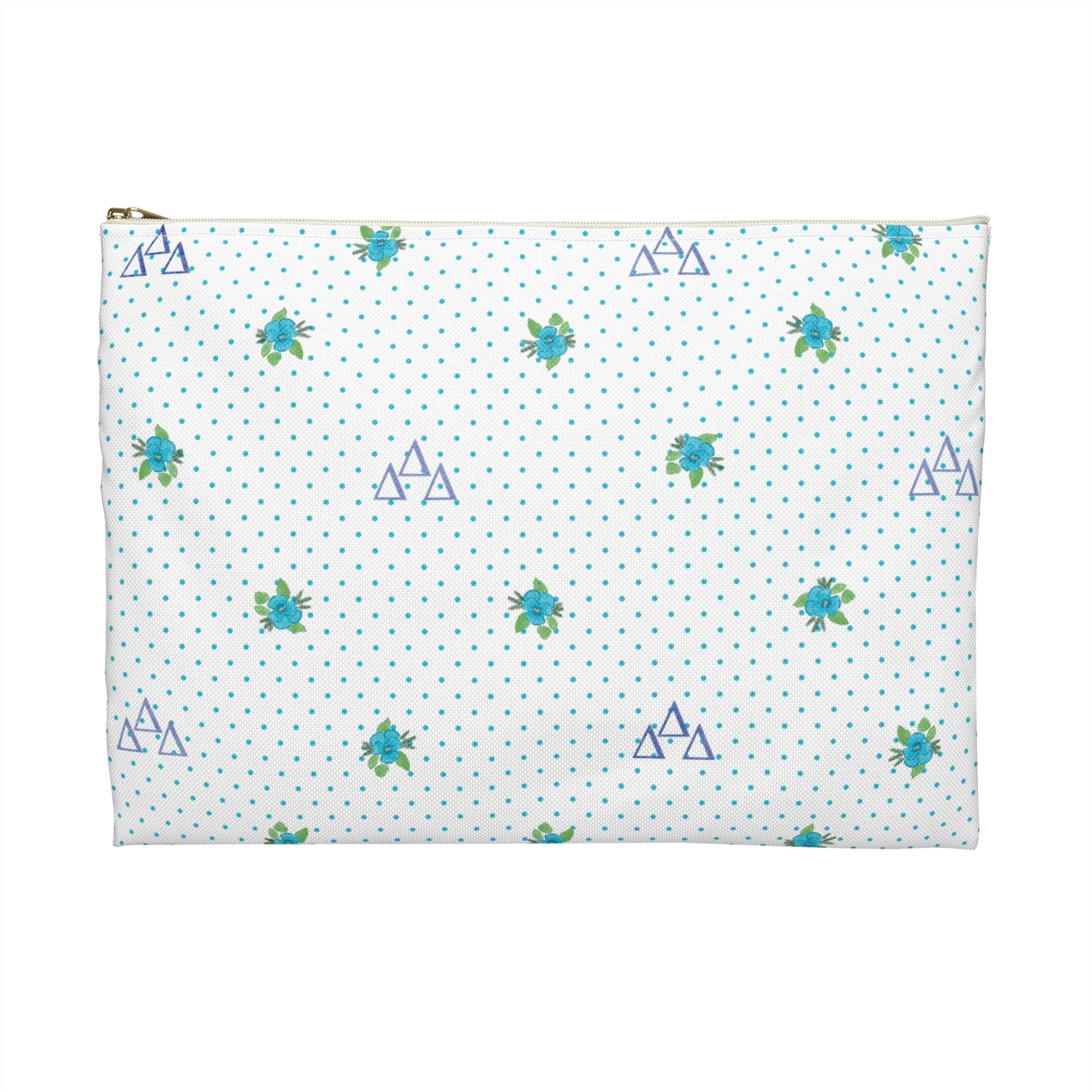 Tri Delt Canvas Cosmetic Bag with Pansies and Dots