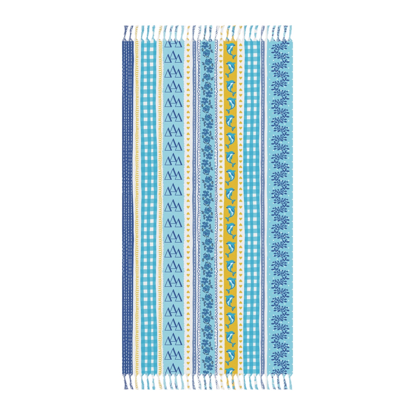 Tri Delt Oversized Beach Towel with Fringe