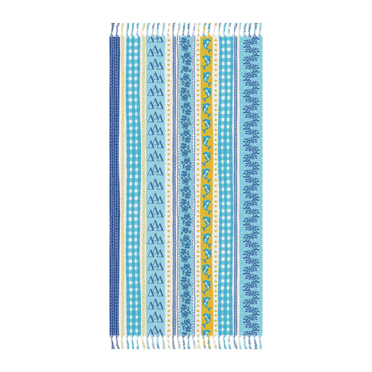 Tri Delt Oversized Beach Towel with Fringe