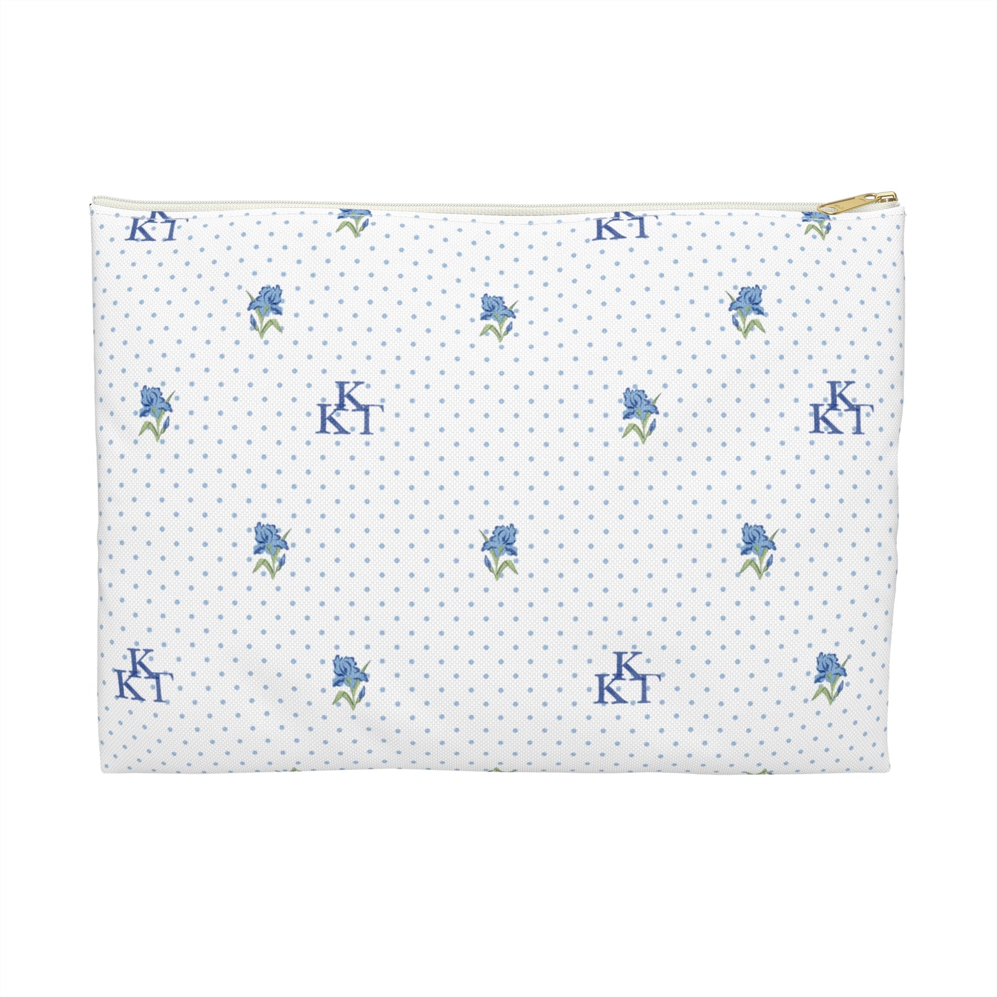 Kappa Kappa Gamma Canvas Cosmetic Bag with Irises and Dots