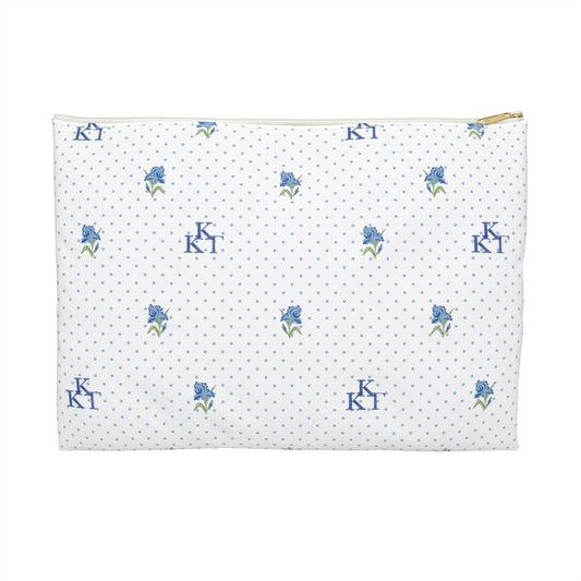 Kappa Kappa Gamma Canvas Cosmetic Bag with Irises and Dots