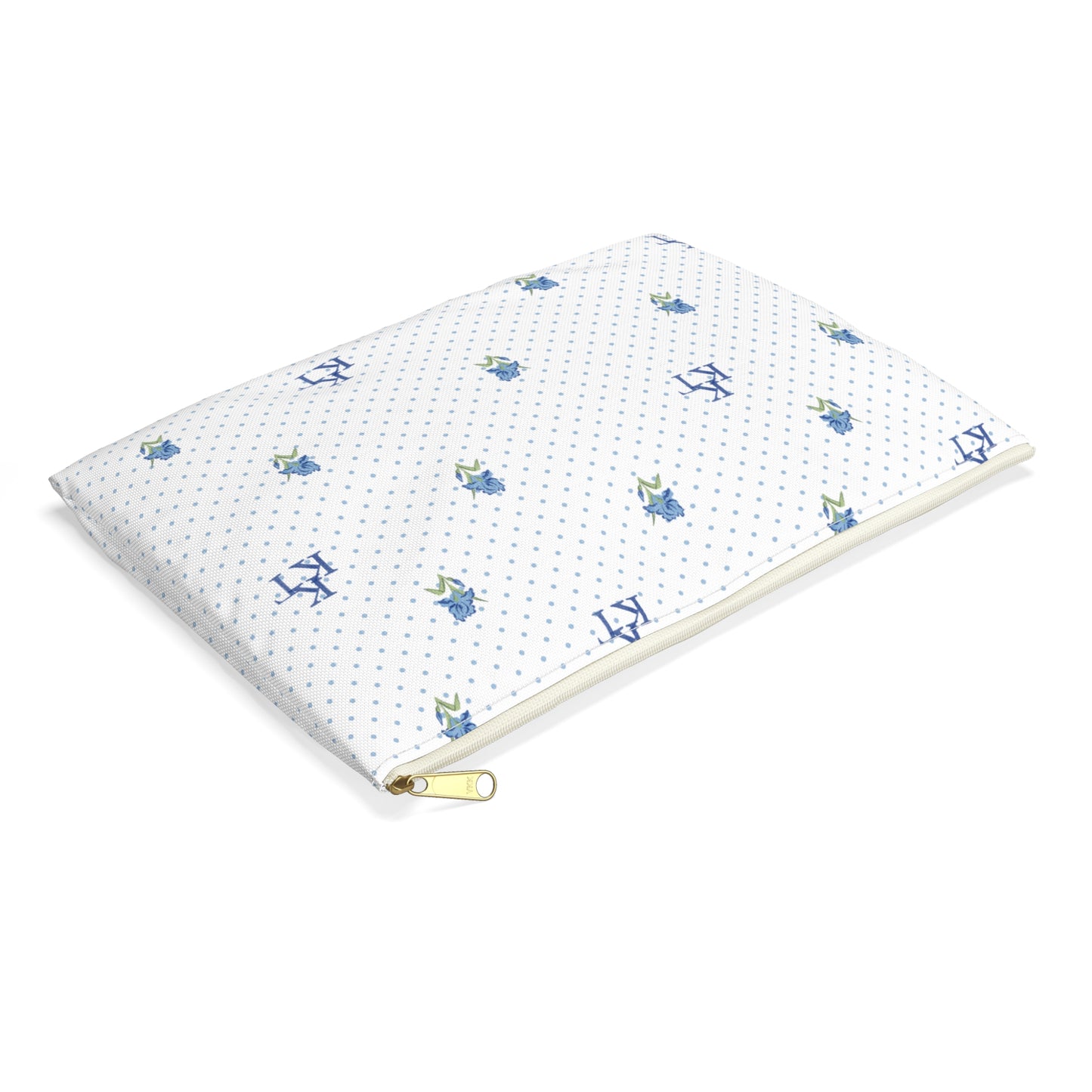 Kappa Kappa Gamma Canvas Cosmetic Bag with Irises and Dots
