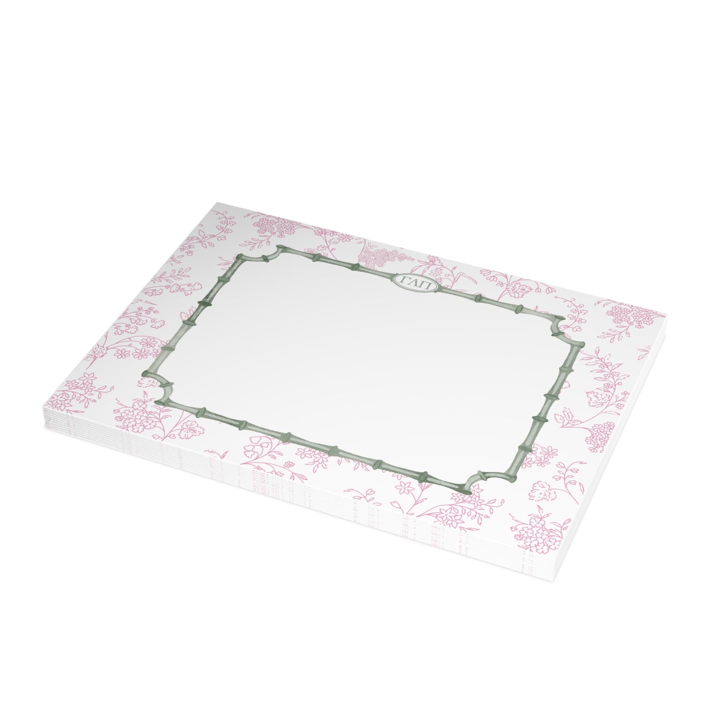 Sorority Letter Note Cards on Preppy Stripes