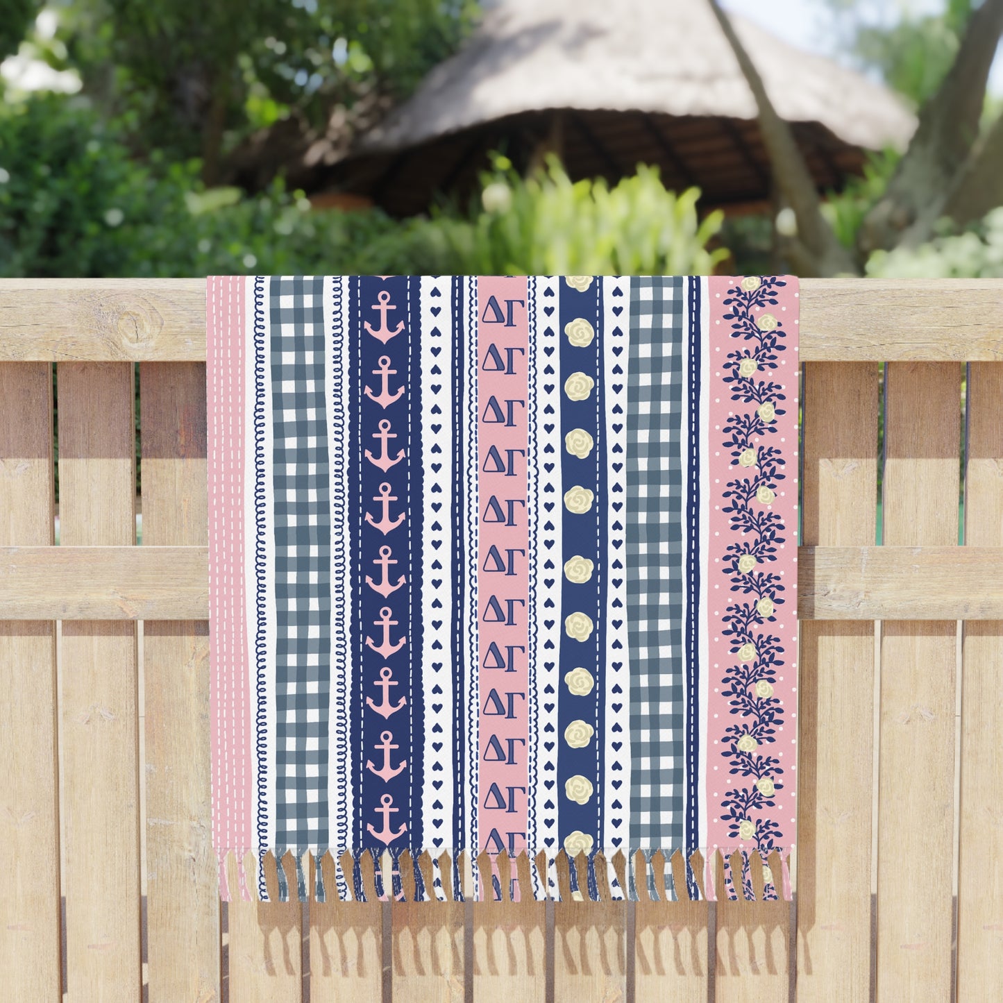 Delta Gamma Oversized Beach Towel with Fringe