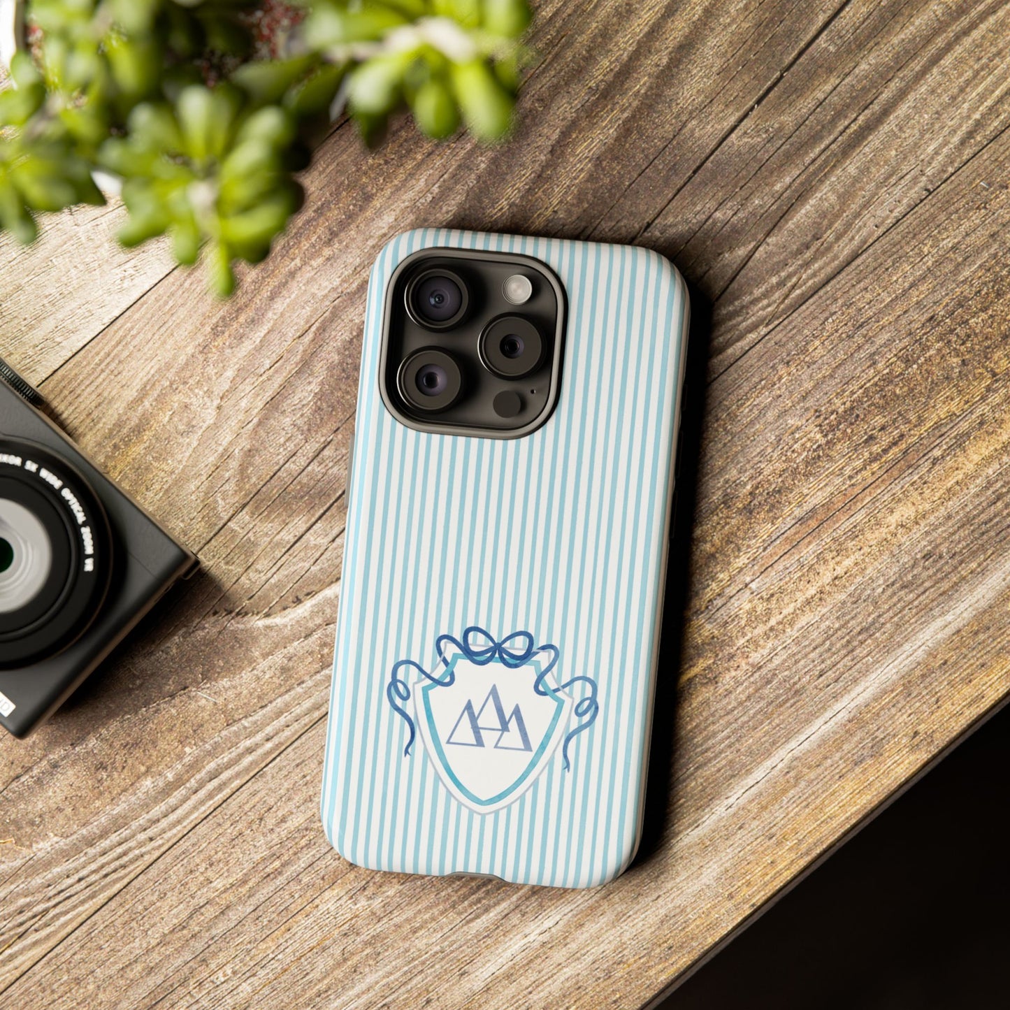 ΔΔΔ Bow Crest Seersucker iPhone Case