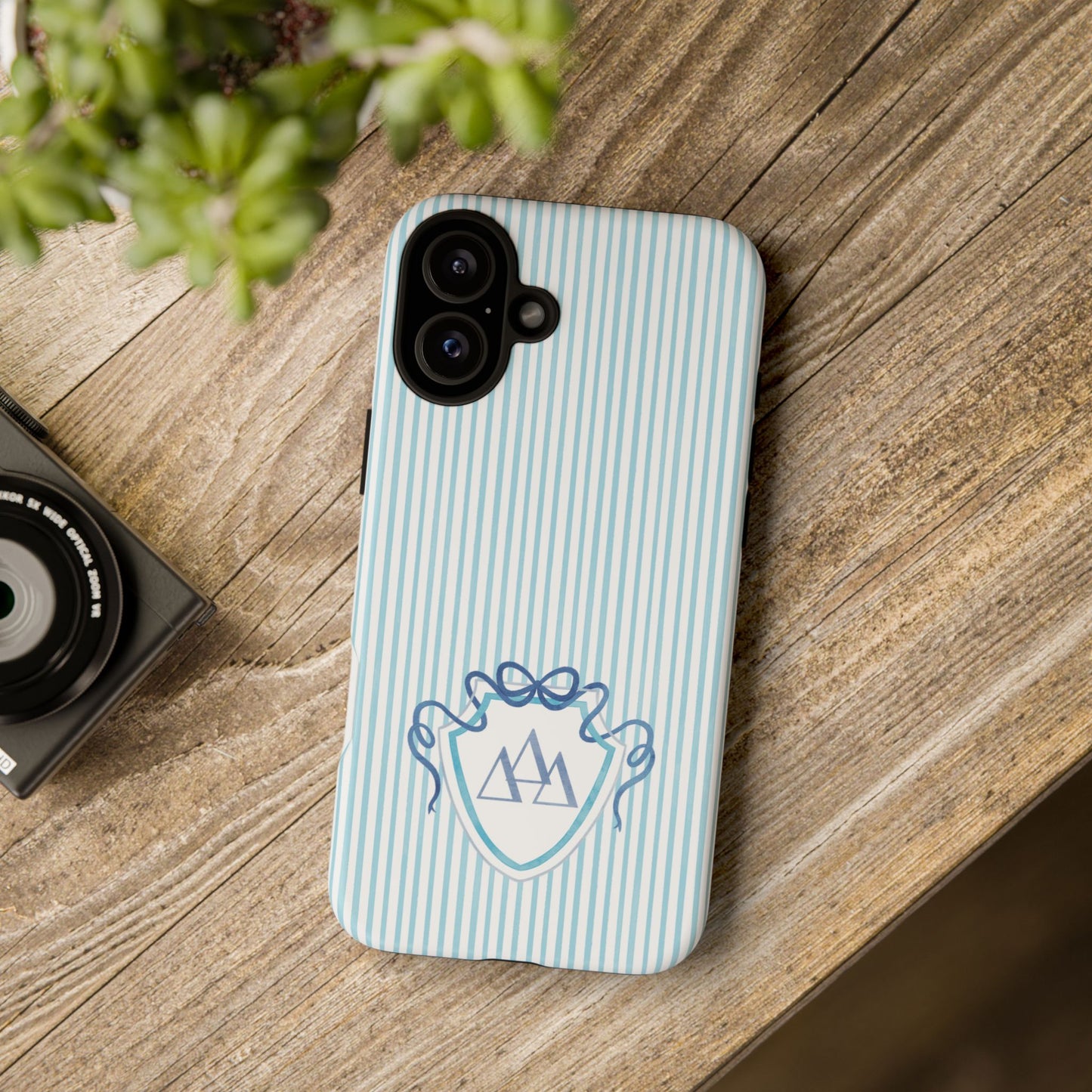 ΔΔΔ Bow Crest Seersucker iPhone Case