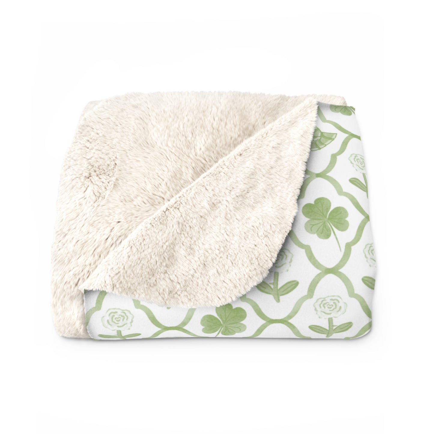 Kappa Delta Fleece Blanket with Roses, Shamrocks, and Nautilus Shells