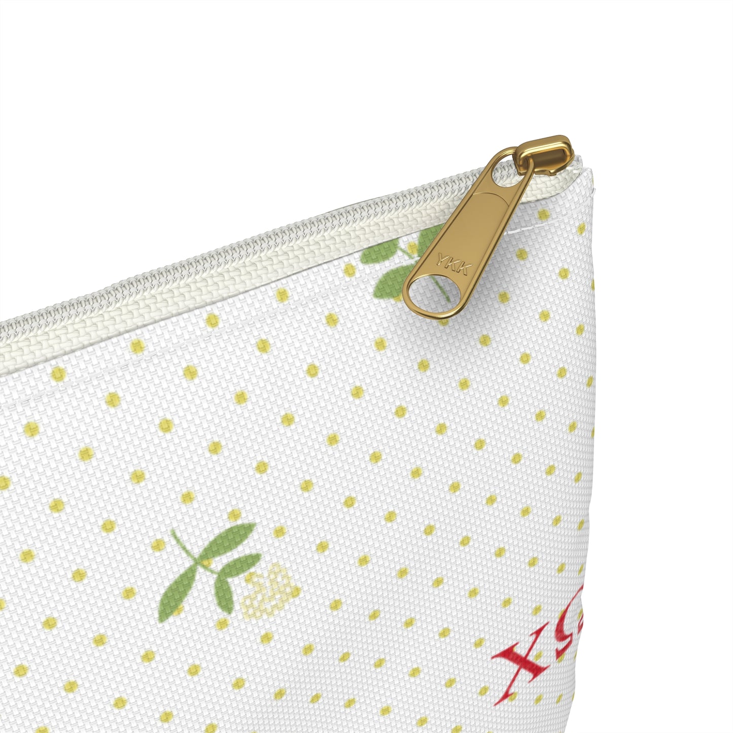 Chi Omega Canvas Cosmetic Bag with Carnations and Dots