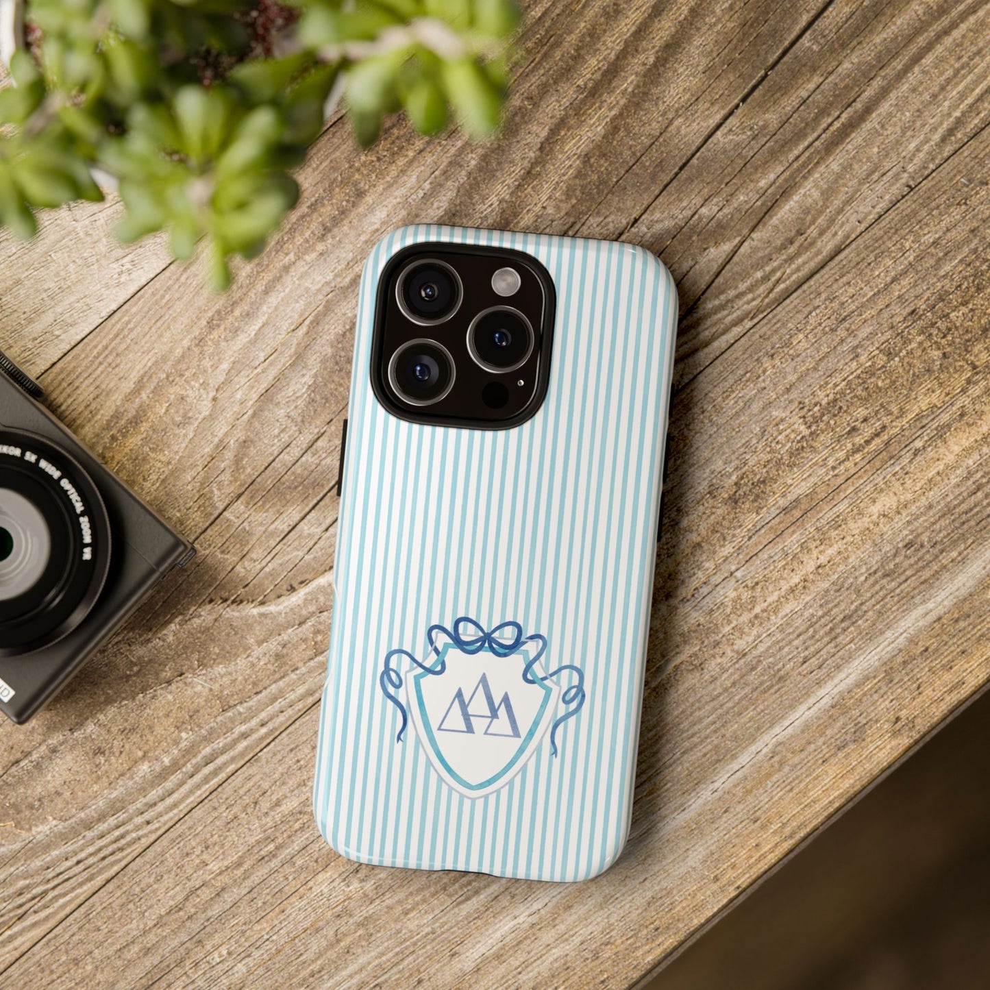ΔΔΔ Bow Crest Seersucker iPhone Case