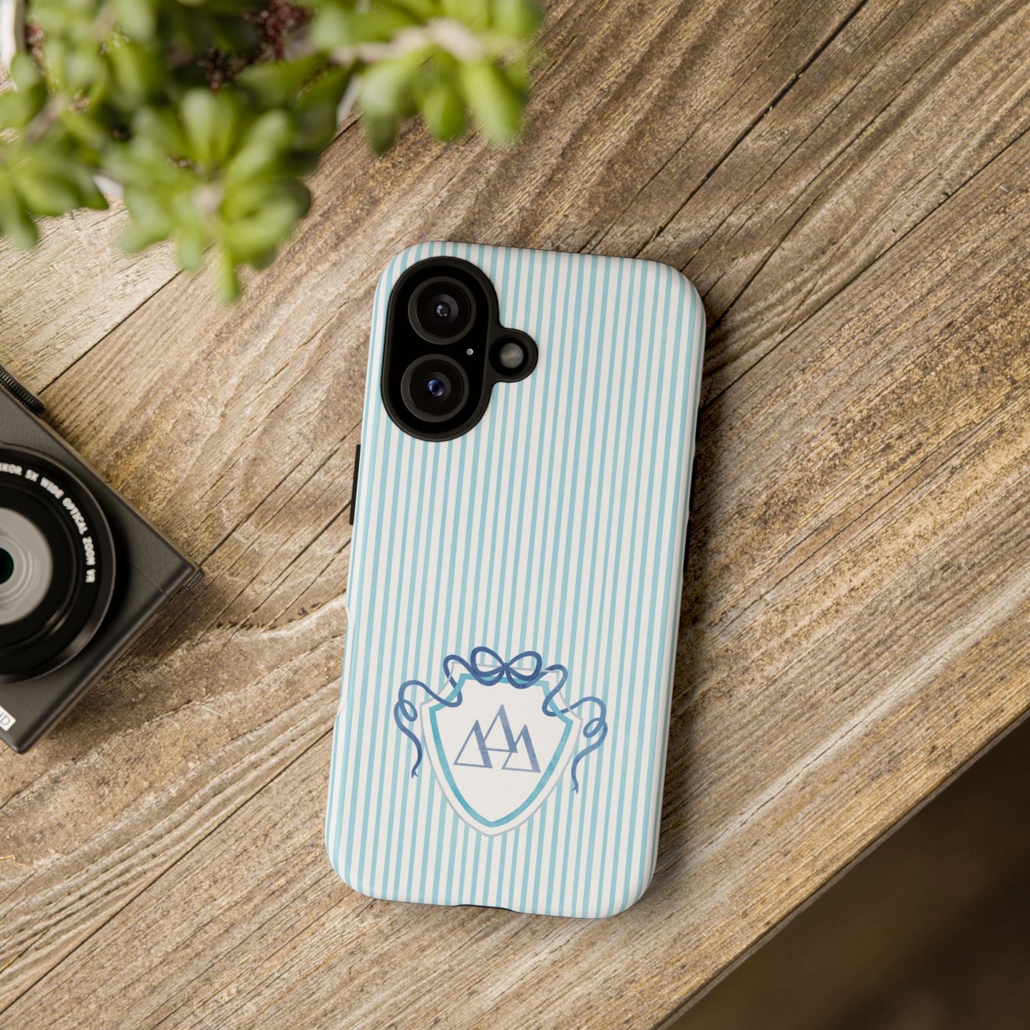 ΔΔΔ Bow Crest Seersucker iPhone Case