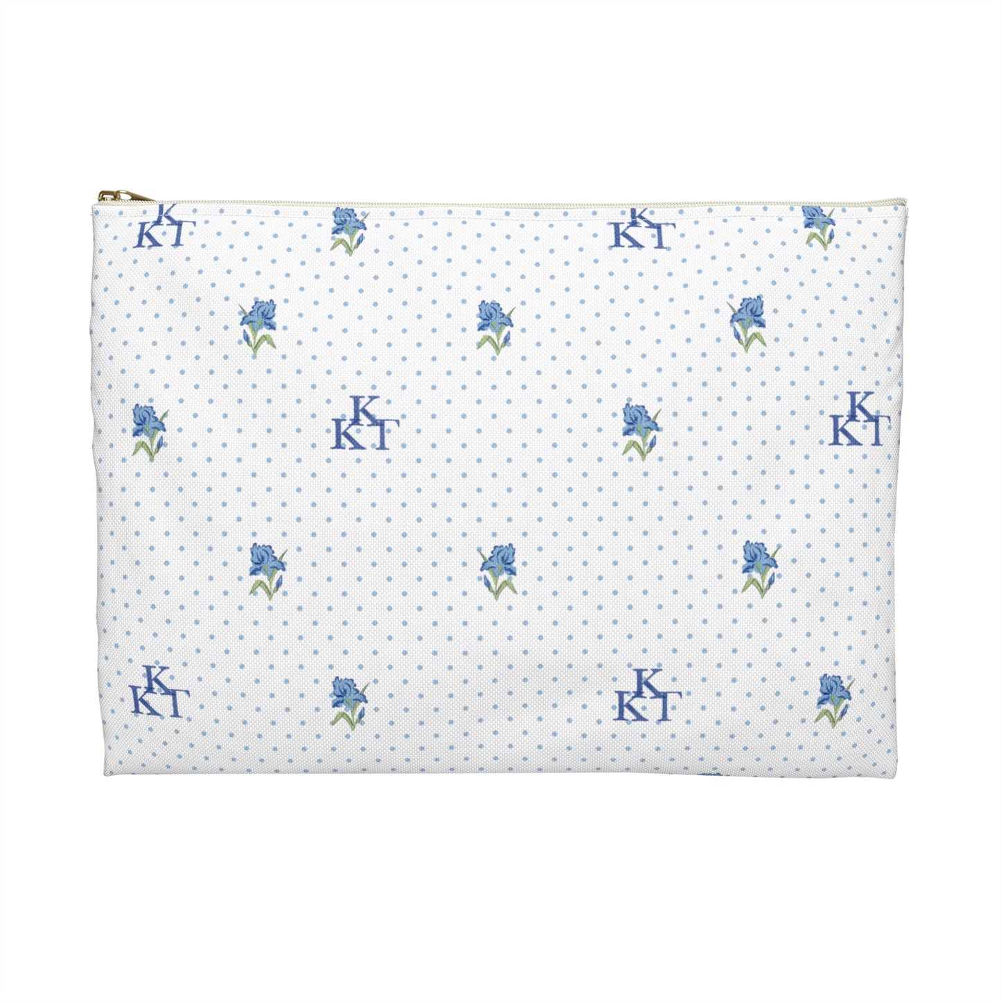 Kappa Kappa Gamma Canvas Cosmetic Bag with Irises and Dots