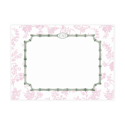 Sorority Letter Note Cards on Preppy Stripes