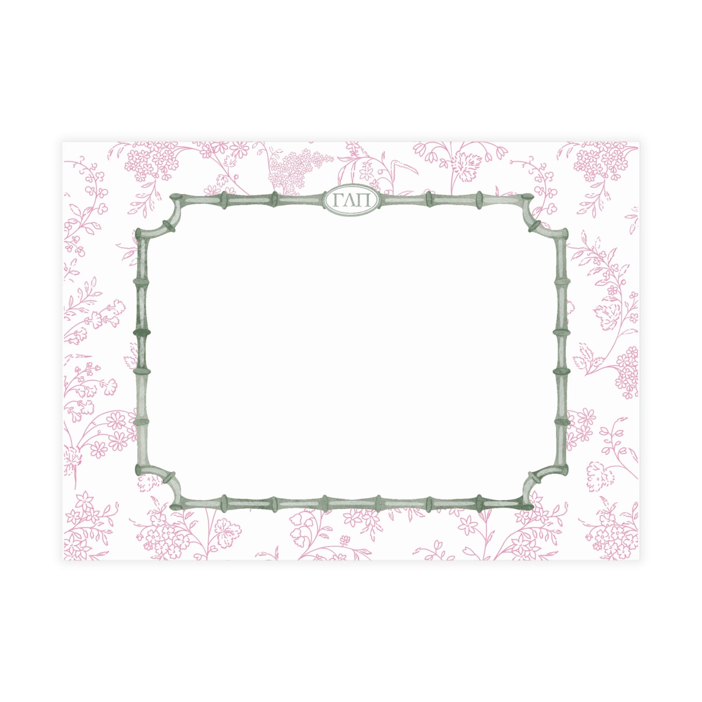 Sorority Letter Note Cards on Preppy Stripes
