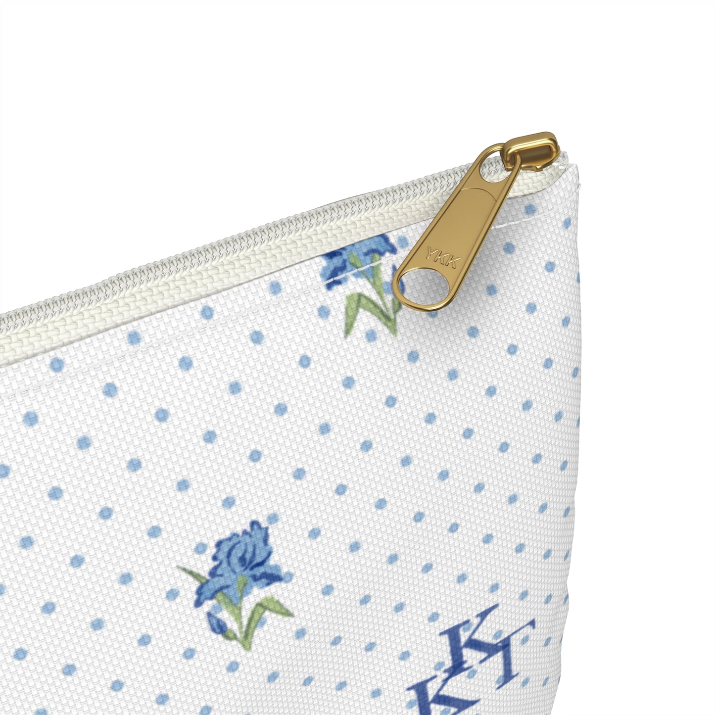 Kappa Kappa Gamma Canvas Cosmetic Bag with Irises and Dots