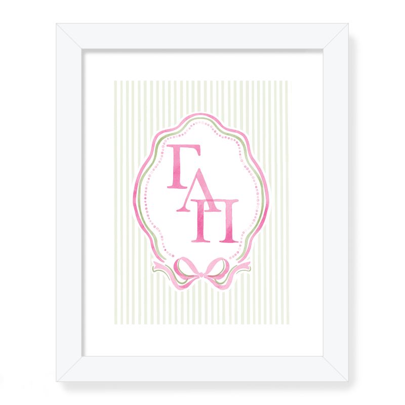 Framed Sorority Letters Art Print