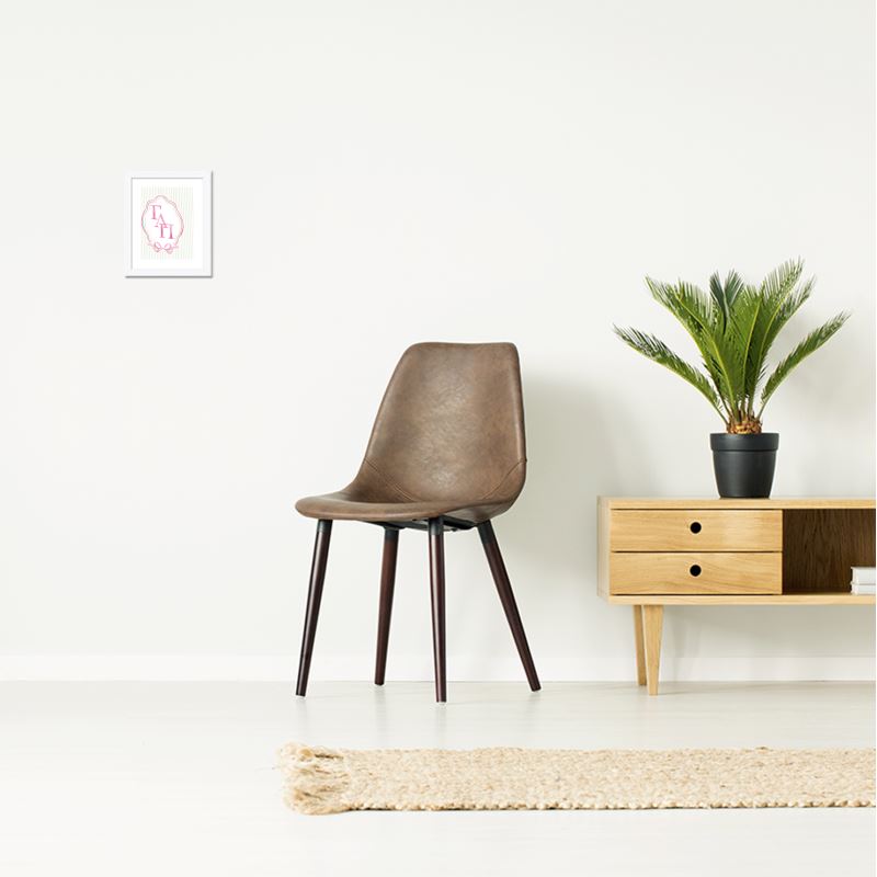 Framed Sorority Letters Art Print