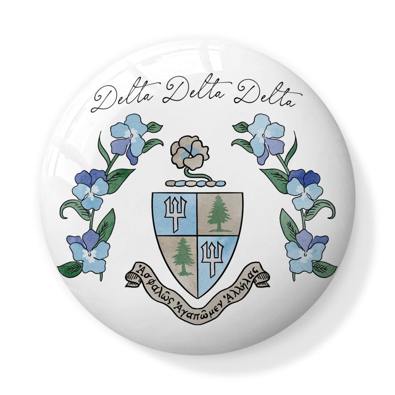 Delta Delta Delta Watercolor Crest Bone China Trinket Box