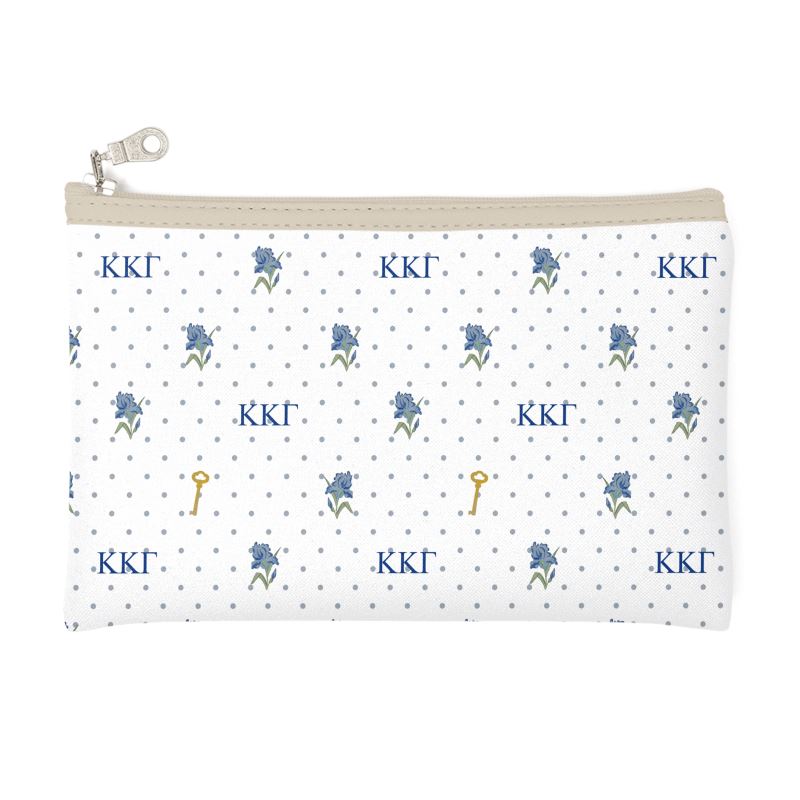 Kappa Kappa Gamma Cosmetic Bag with Irises and Keys