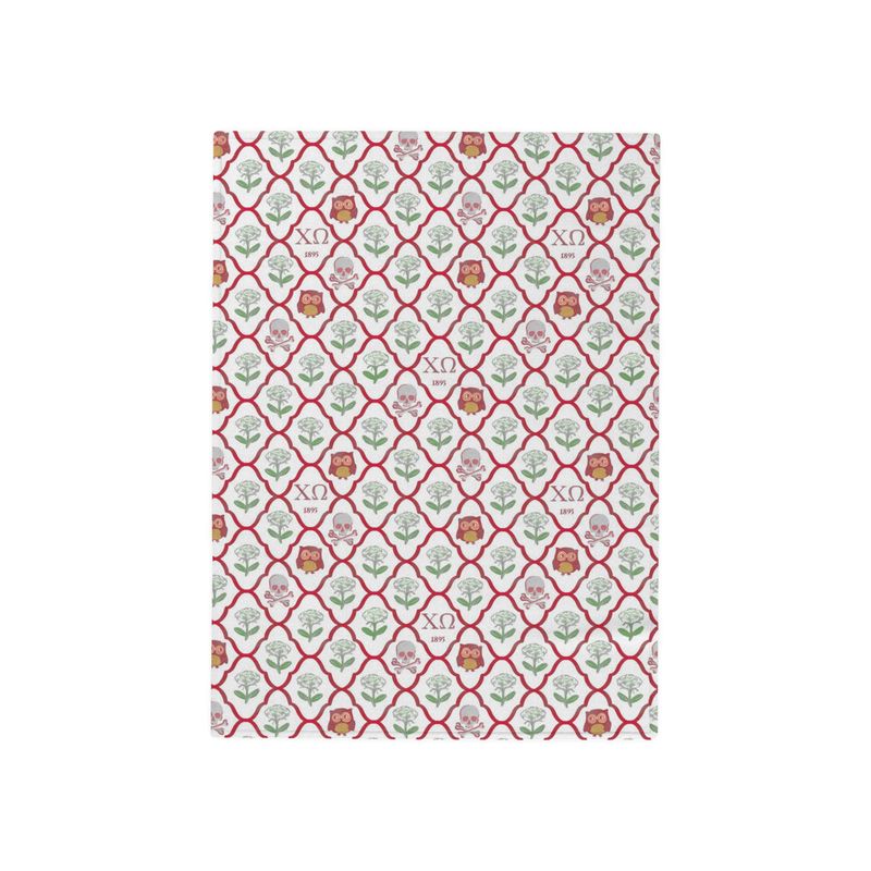 Chi Omega lattice Tailgate Throw Blanket