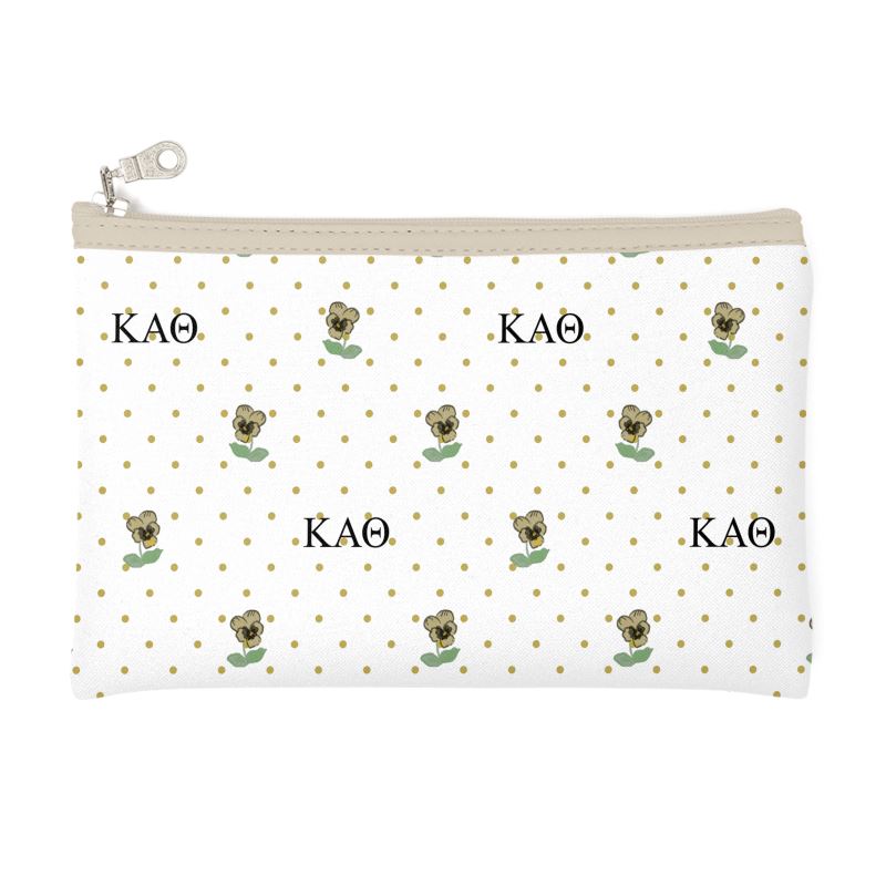 Kappa Alpha Theta Pansy and Polka Dot Cosmetic Bag
