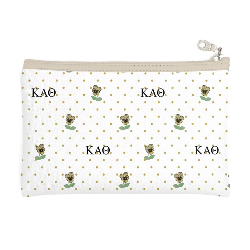 Kappa Alpha Theta Pansy and Polka Dot Cosmetic Bag