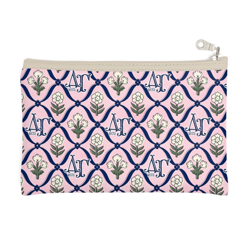 Delta Gamma Block Print Cosmetic Bag