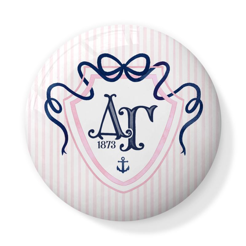 Delta Gamma Bow + Shield Bone China Trinket Box