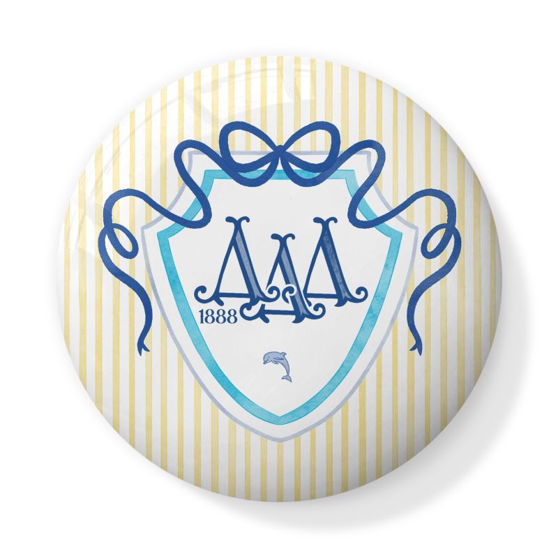 Delta Delta Delta Bow + Shield Bone China Trinket Box