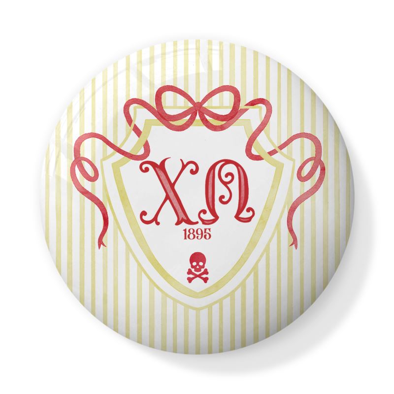 Chi Omega Bow Crest Bone China Trinket Box