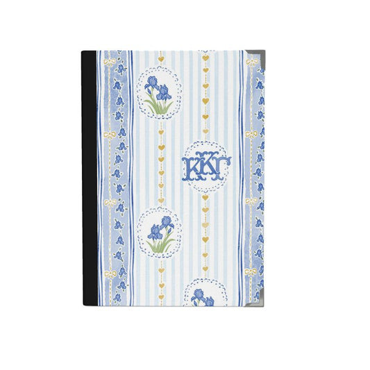 Kappa Kappa Gamma Striped Blue Iris Journal