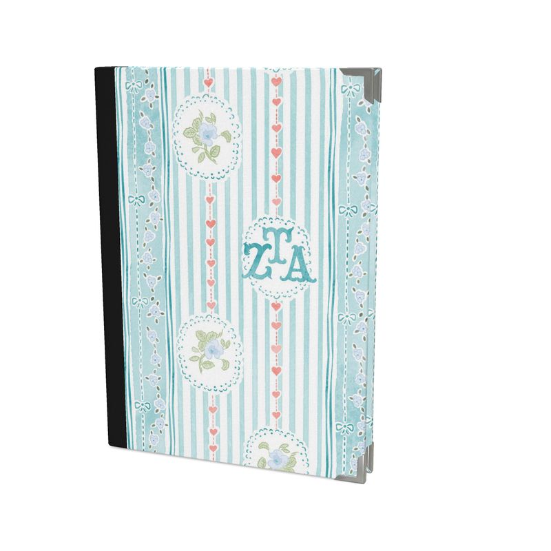 Zeta Tau Alpha Striped White Violet Journal