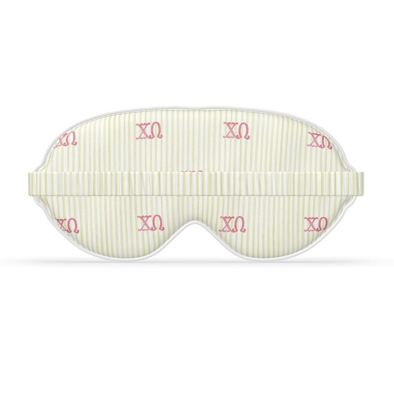 Chi Omega Seersucker Striped Sleep Mask