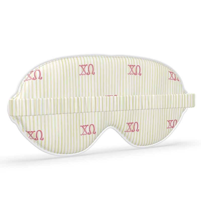Chi Omega Seersucker Striped Sleep Mask