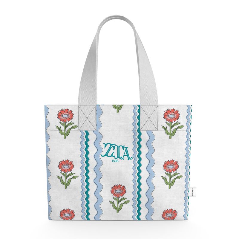 Zeta Tau Alpha Organic Cotton Rickrack Tote