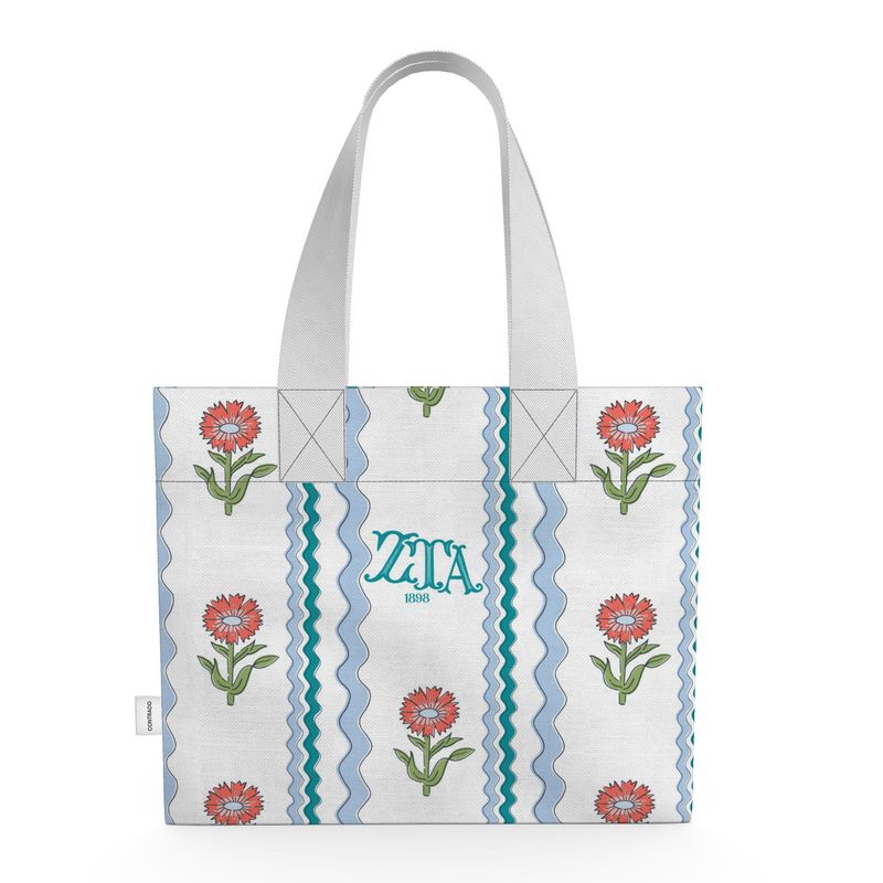 Zeta Tau Alpha Organic Cotton Rickrack Tote