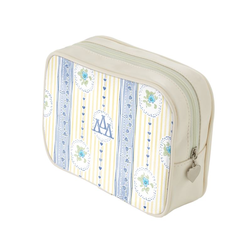 Delta Delta Delta Stripes + Hearts Cosmetic Bag