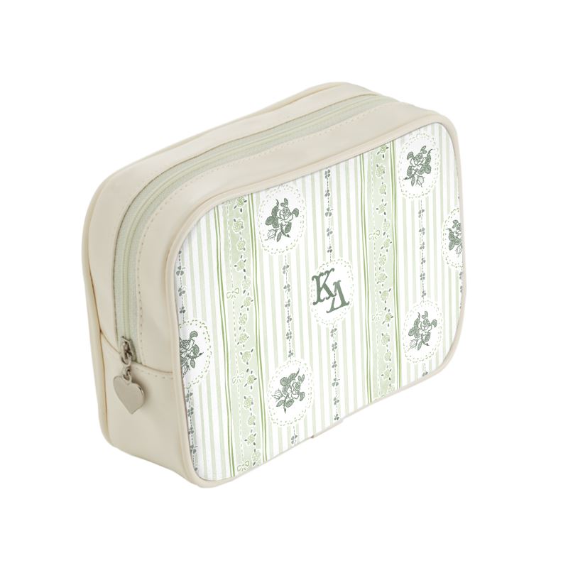 Small rectangular pouch with a patterned design on a white background