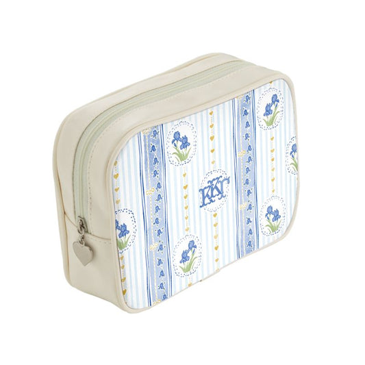 Small rectangular pouch with floral pattern on a white background