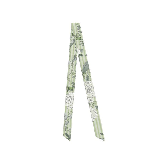 Κappa Delta Floral Striped Silk Twill Ribbon Scarf