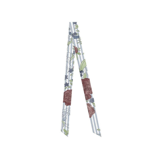 Pi Beta Phi Floral Striped Silk Twill Ribbon Scarf