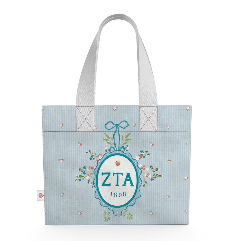 ZTA Floral Frame Organic Cotton Canvas Tote Bag