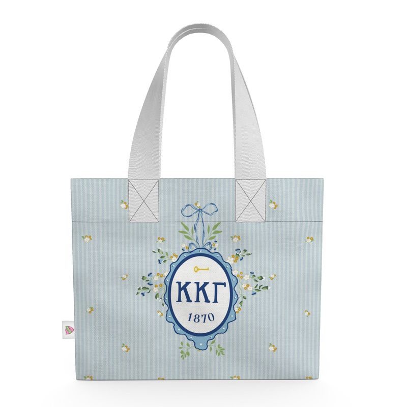 Kappa Kappa Gamma Floral Frame Organic Cotton Canvas Tote Bag