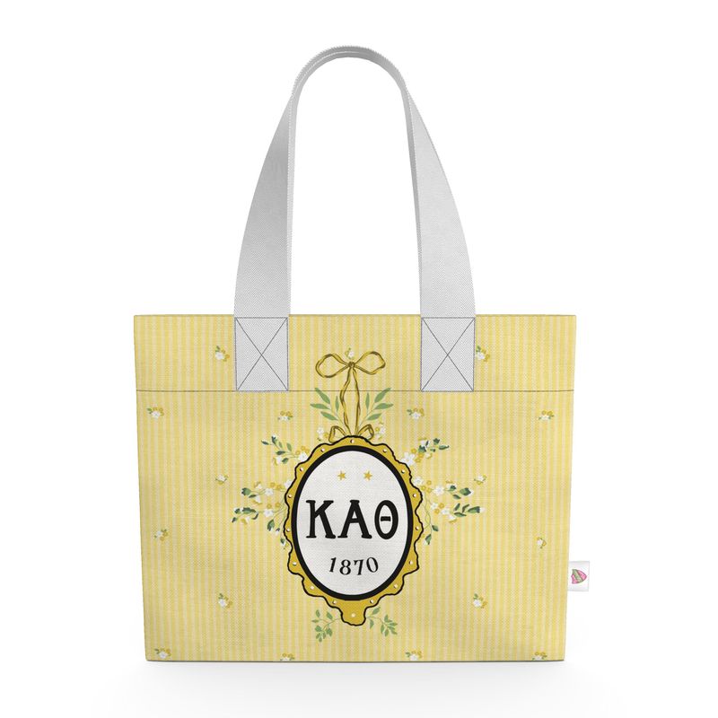 Kappa Alpha Theta Floral Frame Organic Cotton Canvas Tote Bag