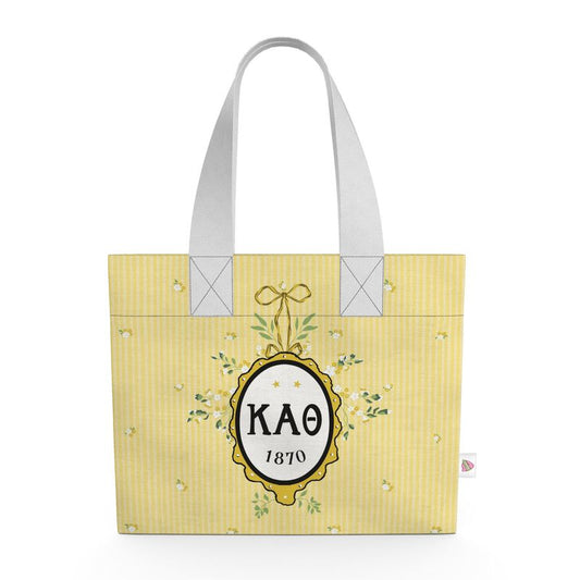 Kappa Alpha Theta Floral Frame Organic Cotton Canvas Tote Bag