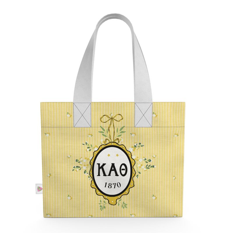 Kappa Alpha Theta Floral Frame Organic Cotton Canvas Tote Bag