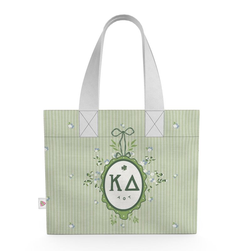 Kappa Delta Floral Frame Organic Cotton Canvas Tote Bag