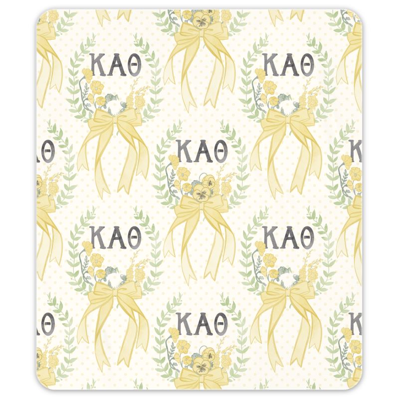 Kappa Alpha Theta Laurel Wreath + Pansy Oversized Beach Towel