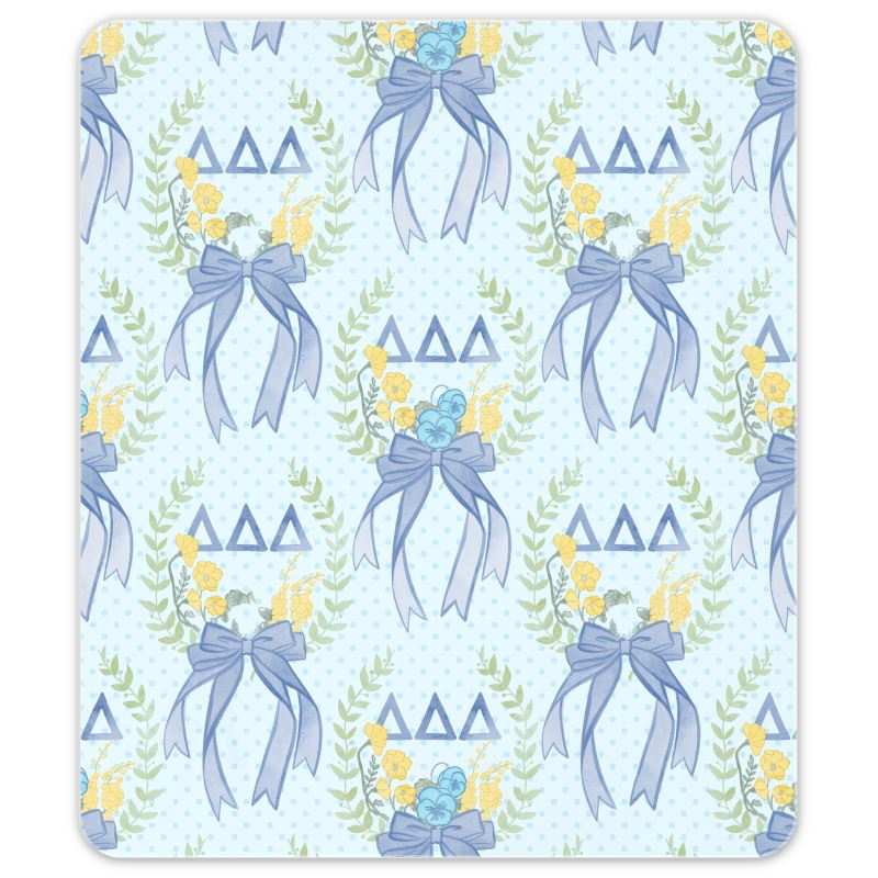 Delta Delta Delta Laurel Wreath + Pansy Oversized Beach Towel