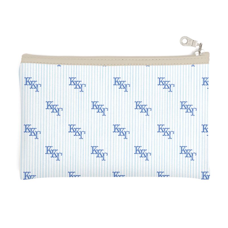 Kappa Kappa Gamma Letters + Striped Zip Top Cosmetic Bag